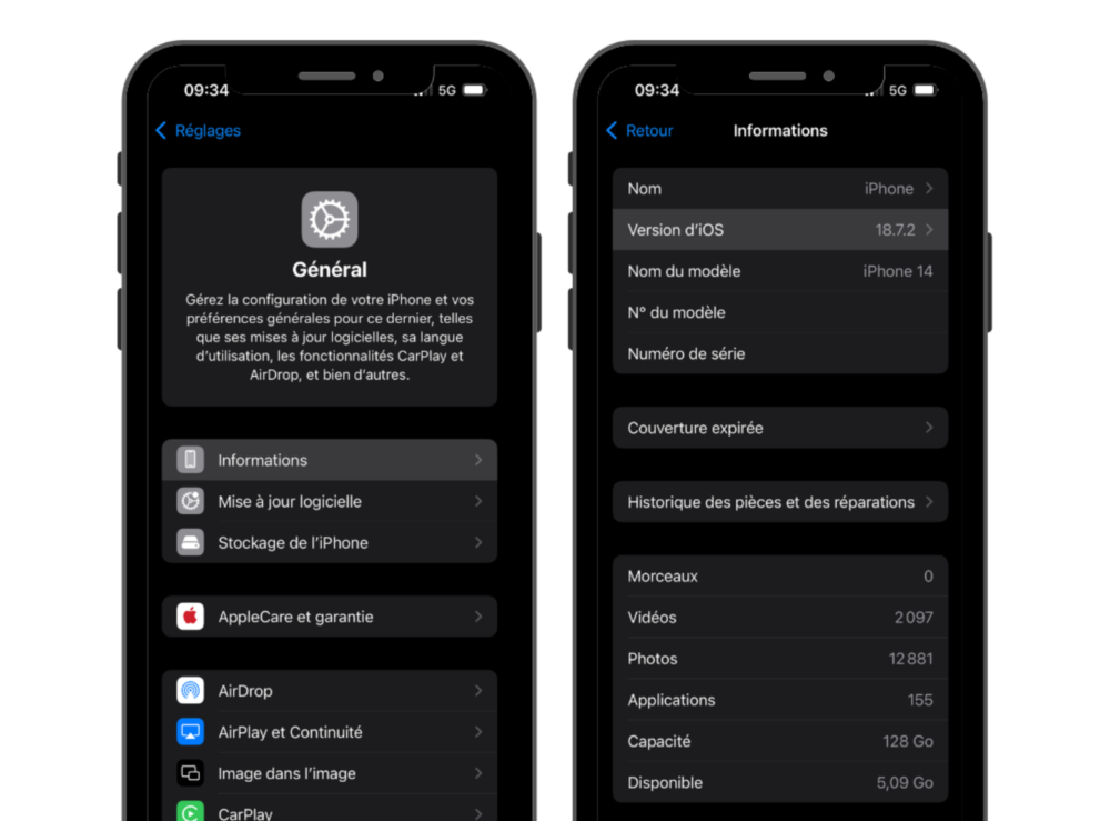 Connaître la version iOS de mon iPhone
