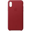 Coque en cuir rouge pour iPhone X
